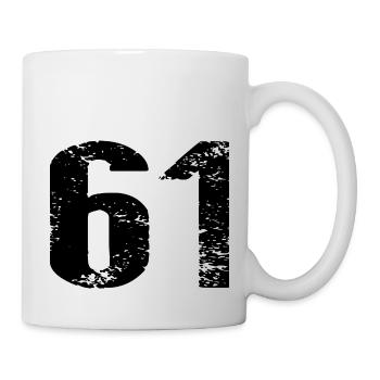 61 Zahl Trikot - Tasse - Weiß - Rechts