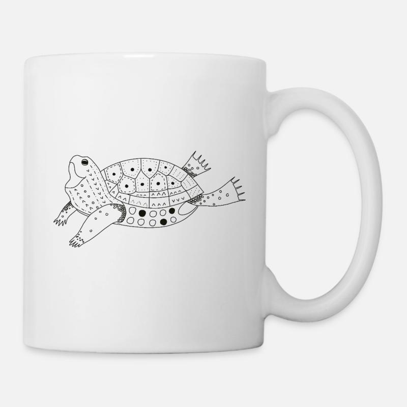 Elegant sea turtle illustration - Mug - white