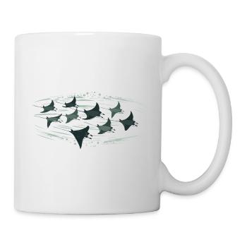 Manta Ray School – Elegant Underwater World - Mug - white - Right