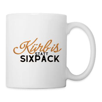 Kürbis statt Sixpack - Tasse - Weiß - Rechts