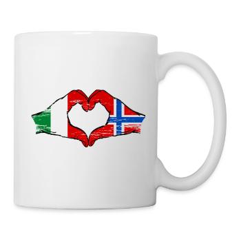 Drapeau de l'Italie et de la Norvège en forme de cœur - Mug blanc - blanc - Droite