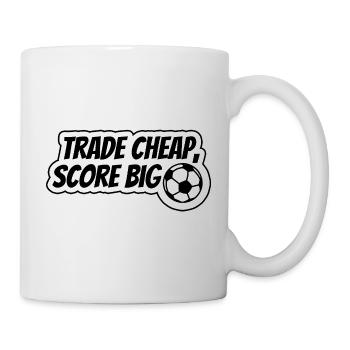 Tread cheap, score big - Mug - white - Right