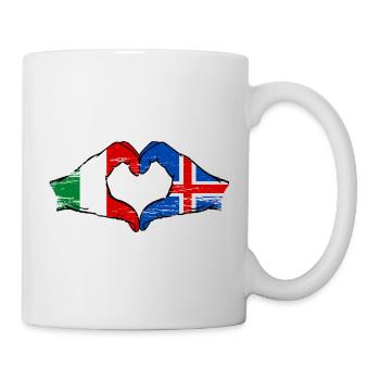 Italien Island Flagge Hände Herzform used - Tasse - Weiß - Rechts