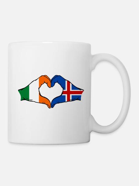 Irland Island Flagge Hände Herzform - Tasse - Weiß