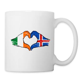 Drapeau de l'Irlande et de l'Islande en forme de cœur - Mug blanc - blanc - Droite