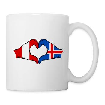 Peru Island Flagge Hände Herzform - Tasse - Weiß - Rechts