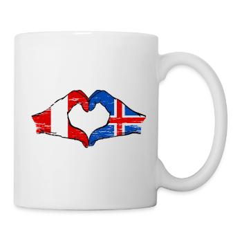 Drapeau de l'île du Pérou, mains en forme de cœur utilisées - Mug blanc - blanc - Droite