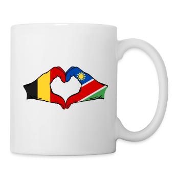 Belgien Namibia Flagge Hände Herzform - Tasse - Weiß - Rechts