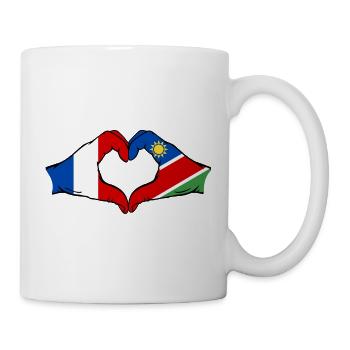 Frankreich Namibia Flagge Herz - Tasse - Weiß - Rechts