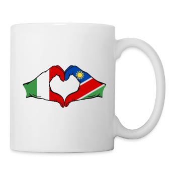 Italy Namibia Flag Hands Heart Shape - Mug - white - Right