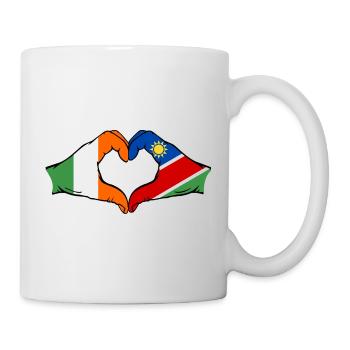 Ireland Namibia Flag Hands Heart Shape - Mug - white - Right