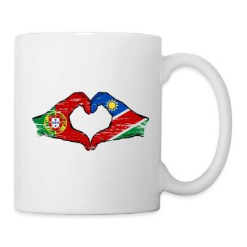 Portugal Namibie Drapeau Coeur utilisé - Mug blanc - blanc - Droite