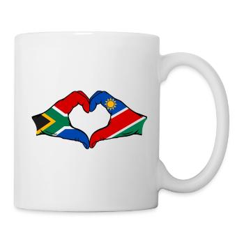 Südafrika Namibia Flagge Herz - Tasse - Weiß - Rechts
