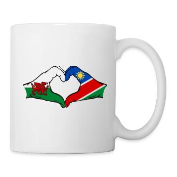 Wales Namibia Flag Hands Heart Shape - Mug - white - Right