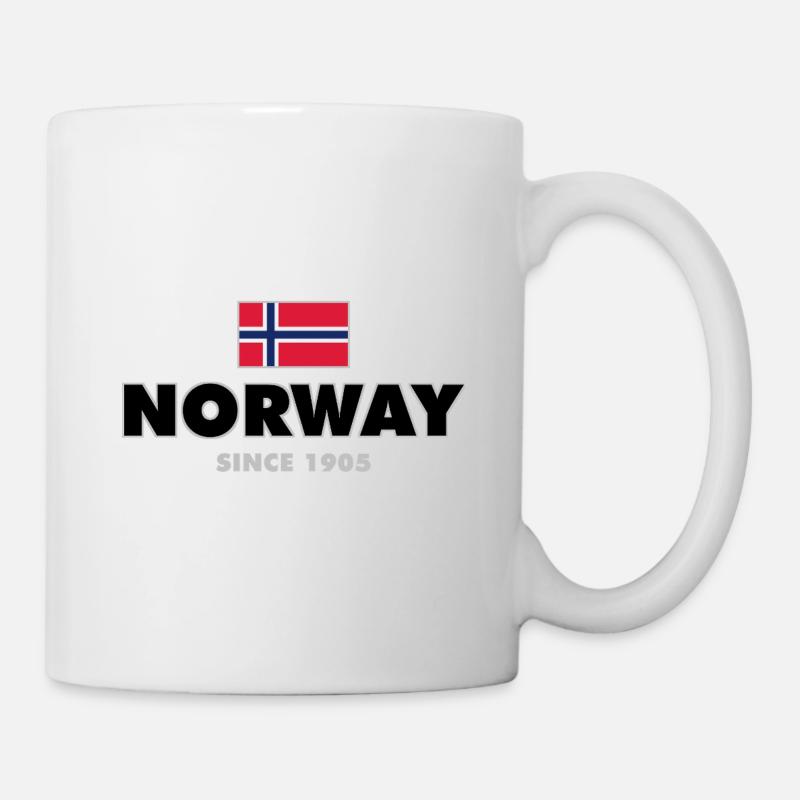 Norway - Norge - Norwegen - Flagge - Skandinavien - Tasse - Weiß
