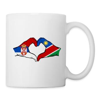 Serbie Namibie Drapeau Coeur - Mug blanc - blanc - Droite