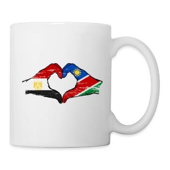 Egypt Namibia Flag Hands Heart Shape Used - Mug - white - Right
