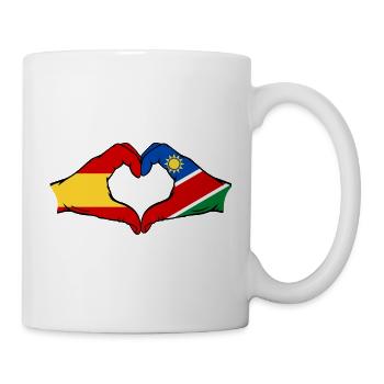 Espagne Namibie Drapeau Mains Coeur Forme - Mug blanc - blanc - Droite