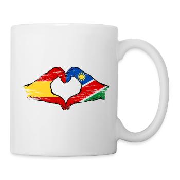 Spanien Namibia Flagge Hände Herzform used - Tasse - Weiß - Rechts