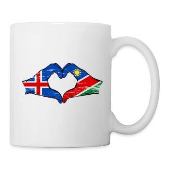 Island_Namibia_Flagge_Haende_Herzform_used - Mug - white - Right