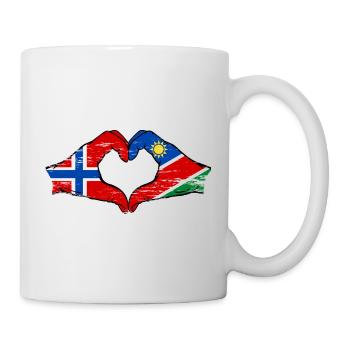 Norwegen Namibia Flagge Herz - Tasse - Weiß - Rechts