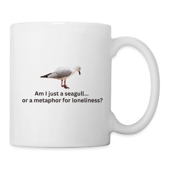 Möwe Einsamkeit Reflexion T-Shirt - Tasse - Weiß - Rechts