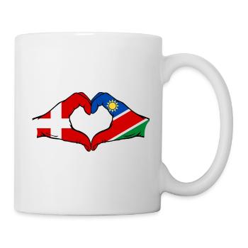 Cœur du drapeau du Danemark Namibie - Mug blanc - blanc - Droite