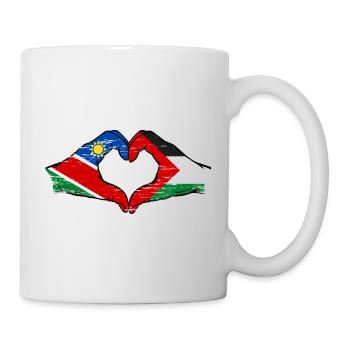 Namibie Palestine Drapeau Mains Coeur Forme Utilisé - Mug blanc - blanc - Droite