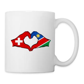 Drapeau Suisse Namibie mains en forme de cœur - Mug blanc - blanc - Droite