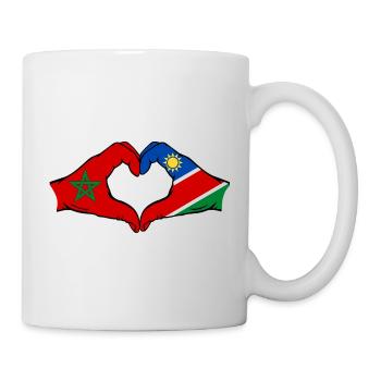 Morocco Namibia Flag Hands Heart Shape - Mug - white - Right