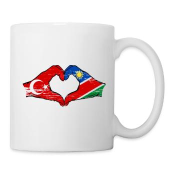 Drapeau de la Turquie et de la Namibie, forme de cœur, utilisé - Mug blanc - blanc - Droite