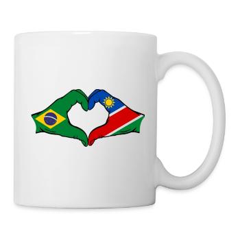 Brasilien Palästina Flagge Hände Herzform - Tasse - Weiß - Rechts