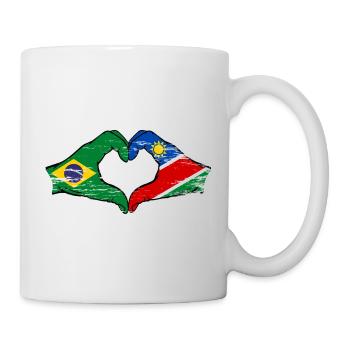 Brésil Namibie drapeau mains forme coeur - Mug blanc - blanc - Droite