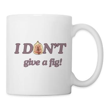 I don't give a fig - Funny pun fruit t-shirt - Mug - white - Right