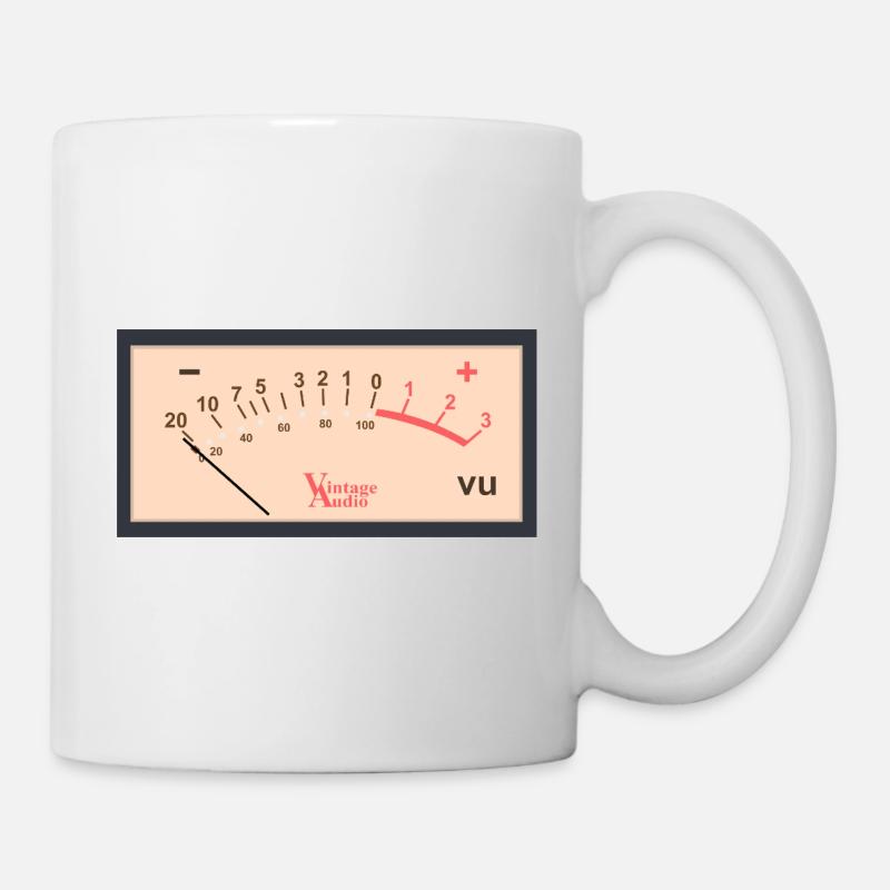 Vintage Audio VU Meter Design - Mug - white