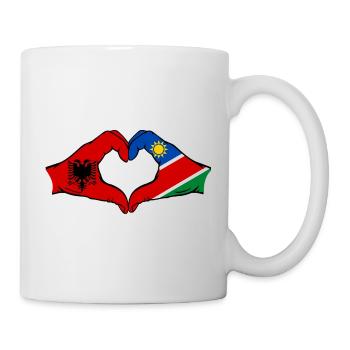 Albanie Namibie Drapeau Mains Coeur Forme - Mug blanc - blanc - Droite