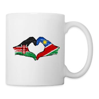 Kenya Namibia Flag Hands Heart Shape used - Mug - white - Right