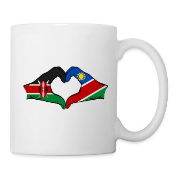 Kenia Namibia Flagge Hände Herzform - Tasse - Weiß - Rechts