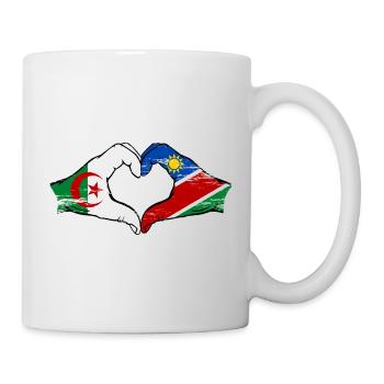Algeria Namibia Flag Hands Heart Shape Used - Mug - white - Right