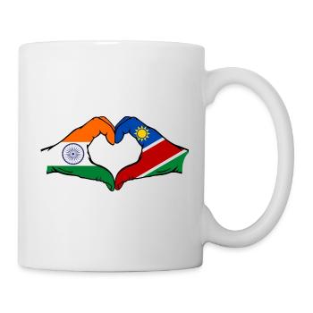 Drapeau de l'Inde et de la Namibie en forme de cœur - Mug blanc - blanc - Droite