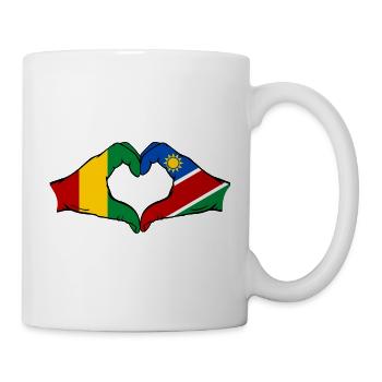 Guiena Namibie drapeau mains forme coeur - Mug blanc - blanc - Droite