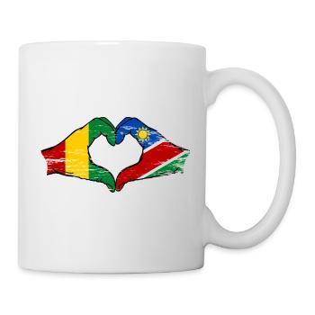 Guiena Namibia Flag Hands Heart Shape Used - Mug - white - Right