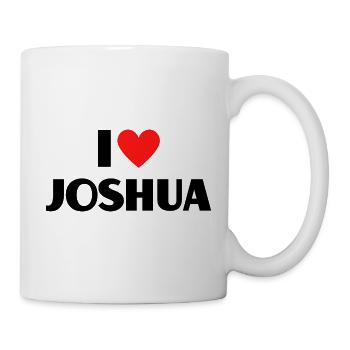 I love Joshua Red Heart Love Fan Gift - Mug - white - Right