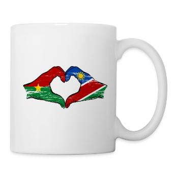 Burkina Faso Namibie drapeau mains forme de coeur utilisé - Mug blanc - blanc - Droite