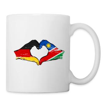 Drapeau de l'Allemagne et de la Namibie, forme de cœur, utilisé - Mug blanc - blanc - Droite