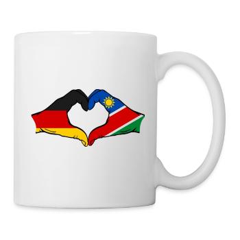Drapeau de l'Allemagne et de la Namibie, mains en forme de cœur - Mug blanc - blanc - Droite