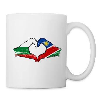 Bulgaria Namibia flag hands heart shape - Mug - white - Right
