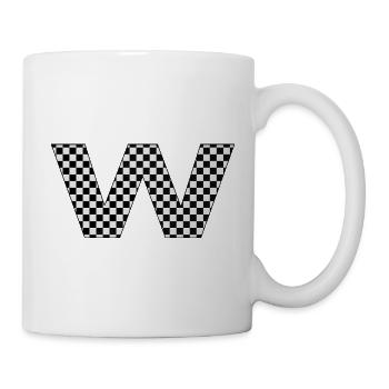 Checkerboard W-Motiv in Kontrastfarben - Tasse - Weiß - Rechts