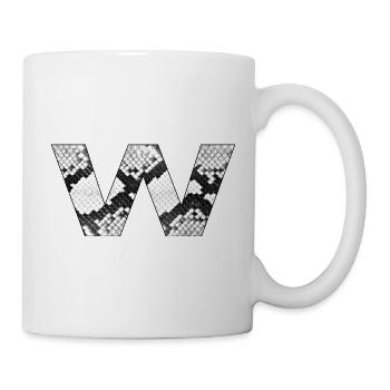 Snake Skin Buchstabe w - Tasse - Weiß - Rechts