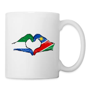 Sierra_Leone_Namibia_Flagge_Haende_Herzform_use - Mug - white - Right